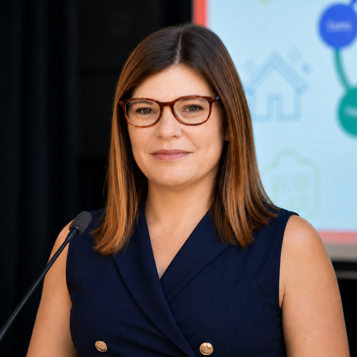 Woman giving presentation