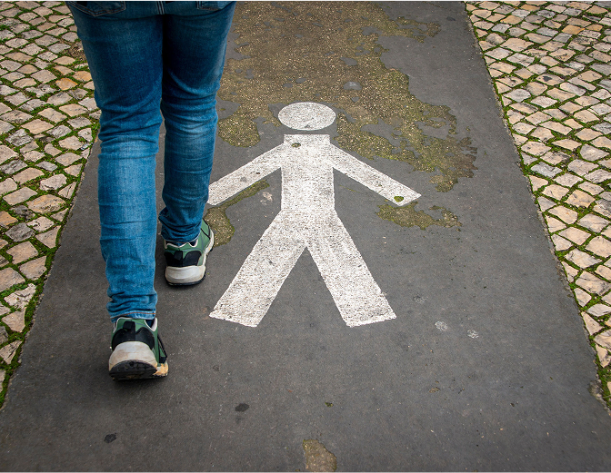 walking down a walk